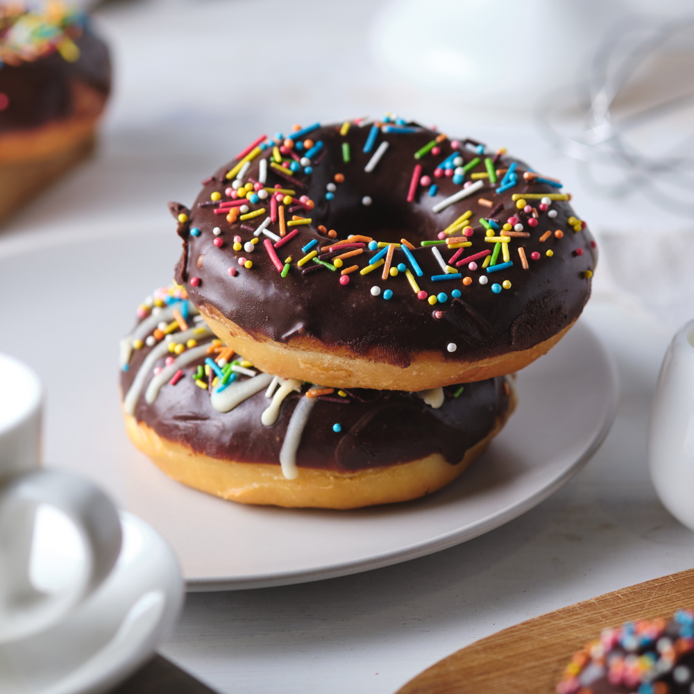 Rainbow Chocolate Doughnuts